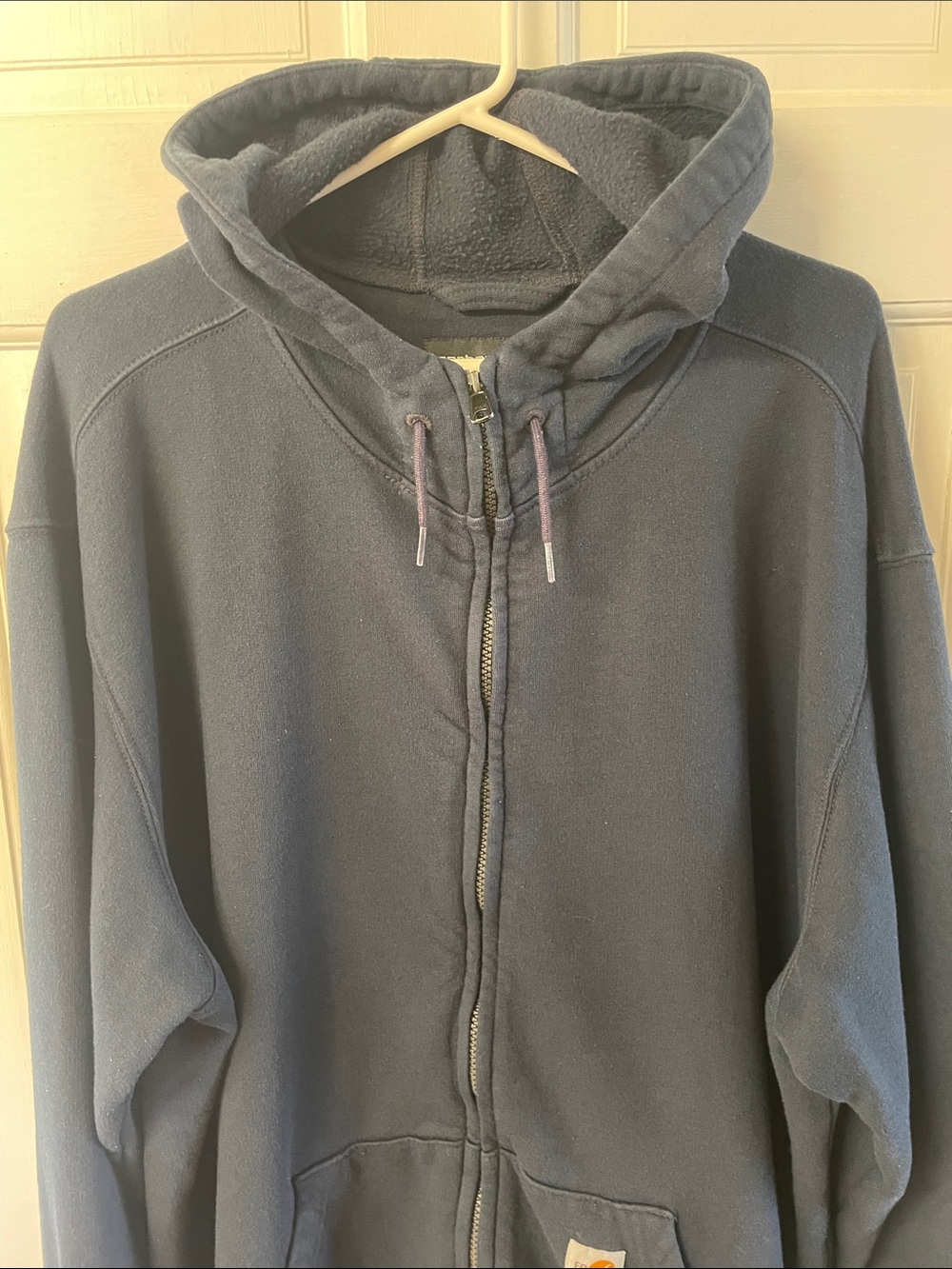 Carhartt FR Flame Resistant loose fit navy full zip front hoodie men’s size 2X - Picture 2 of 16